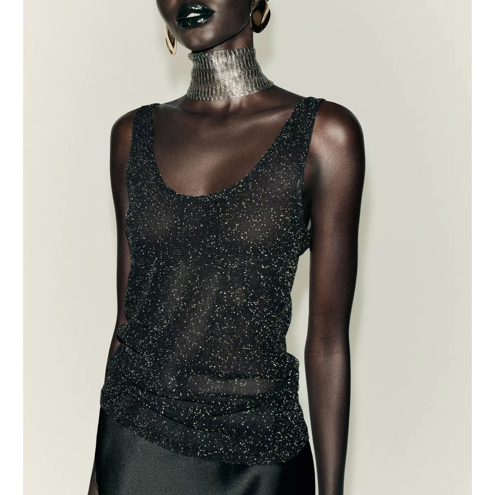 METALLIC THREAD TOP